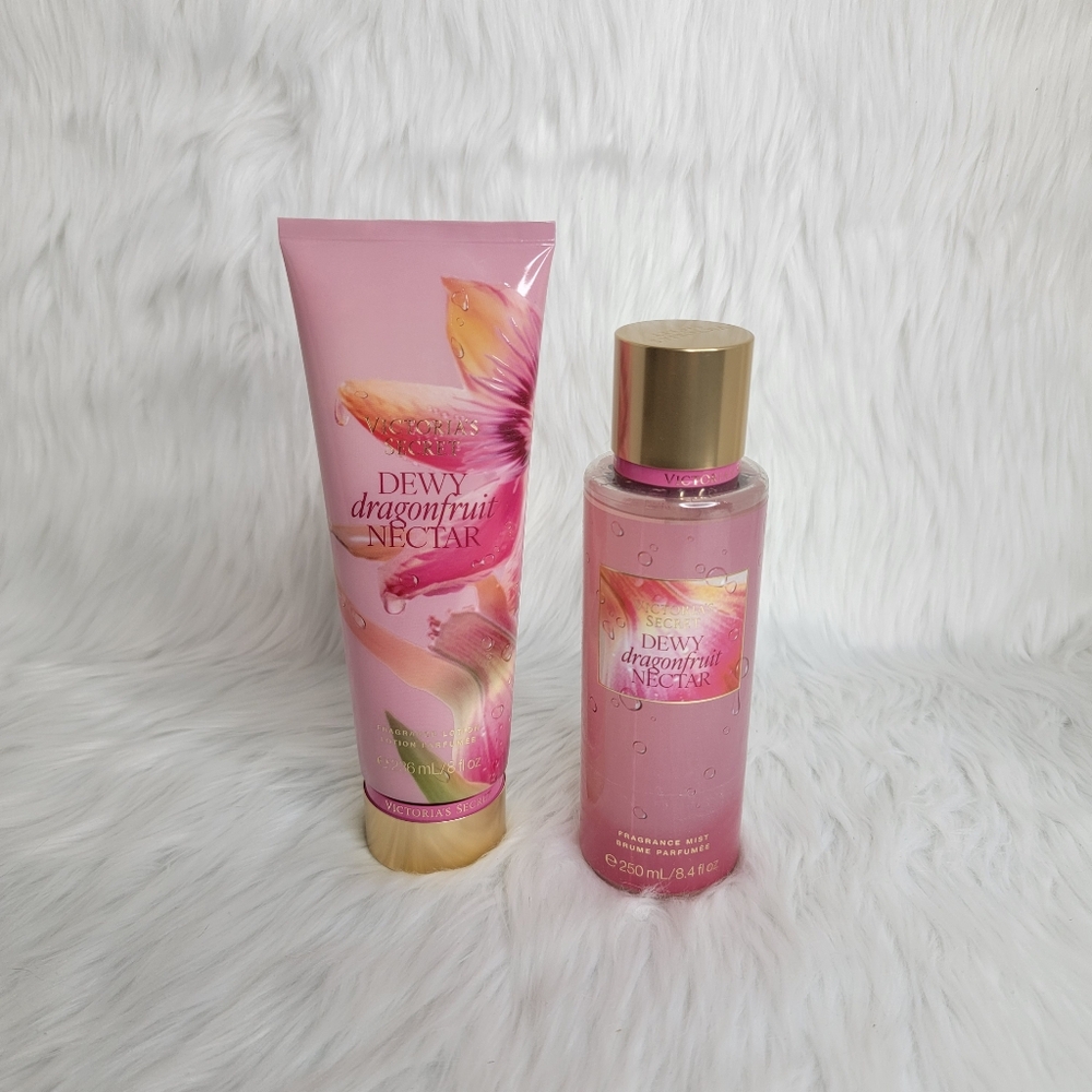 Victoria's Secret Dewy Dragonfruit Nectar Mist & Lotion Set.